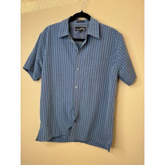 Micros Men's Blue Shirt Size S short sleeve button up collared shirt polynosic - Picture 2 of 7